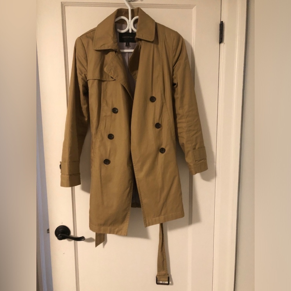 Banana Republic Camel Double-Breasted Trench Coat
